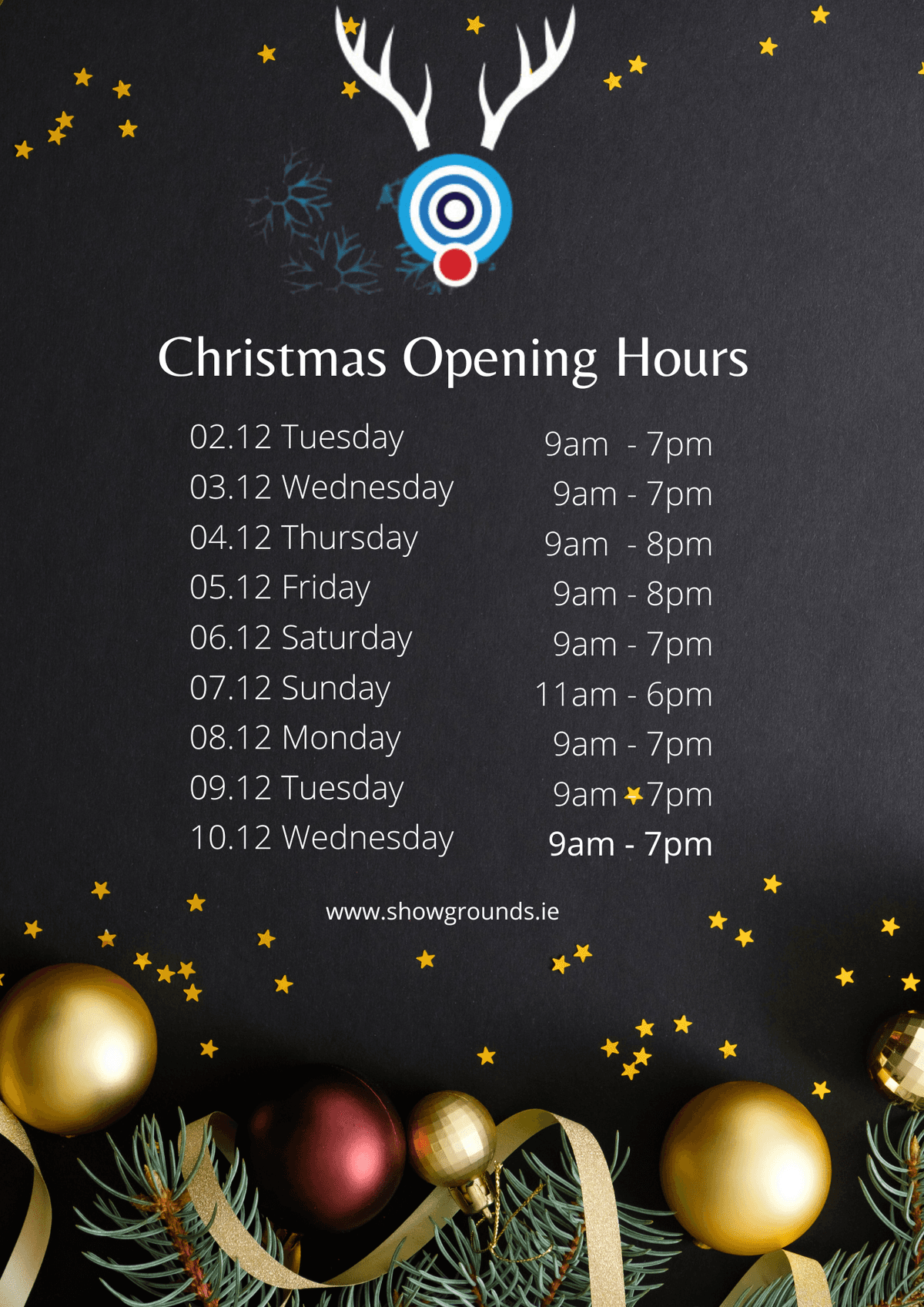 Christmas Opening Hours Part 1