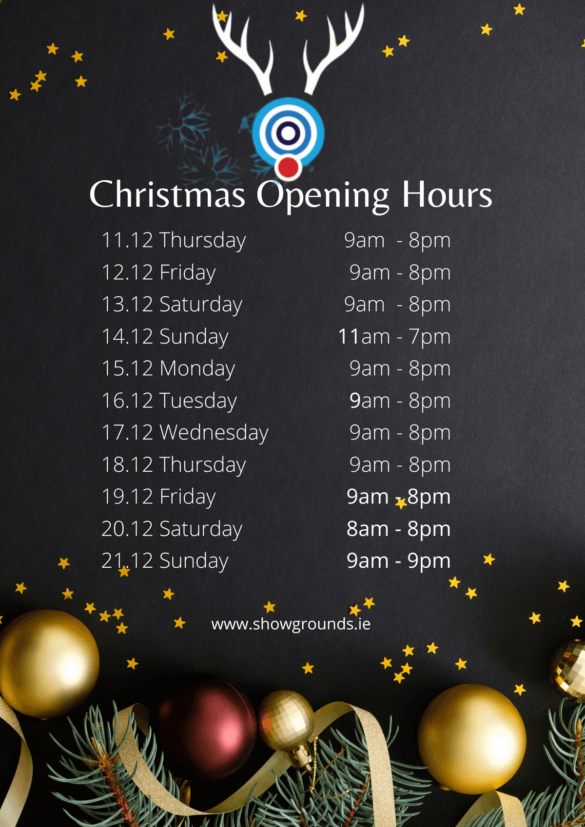 Christmas Opening Hours Part 2
