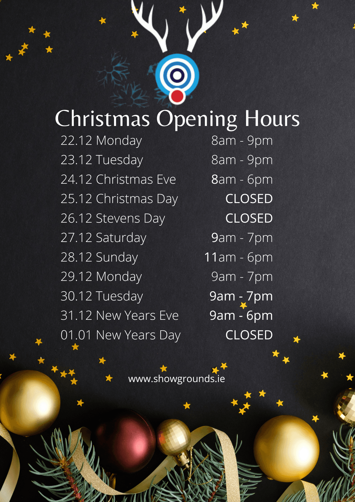 Christmas Opening Hours Part 3